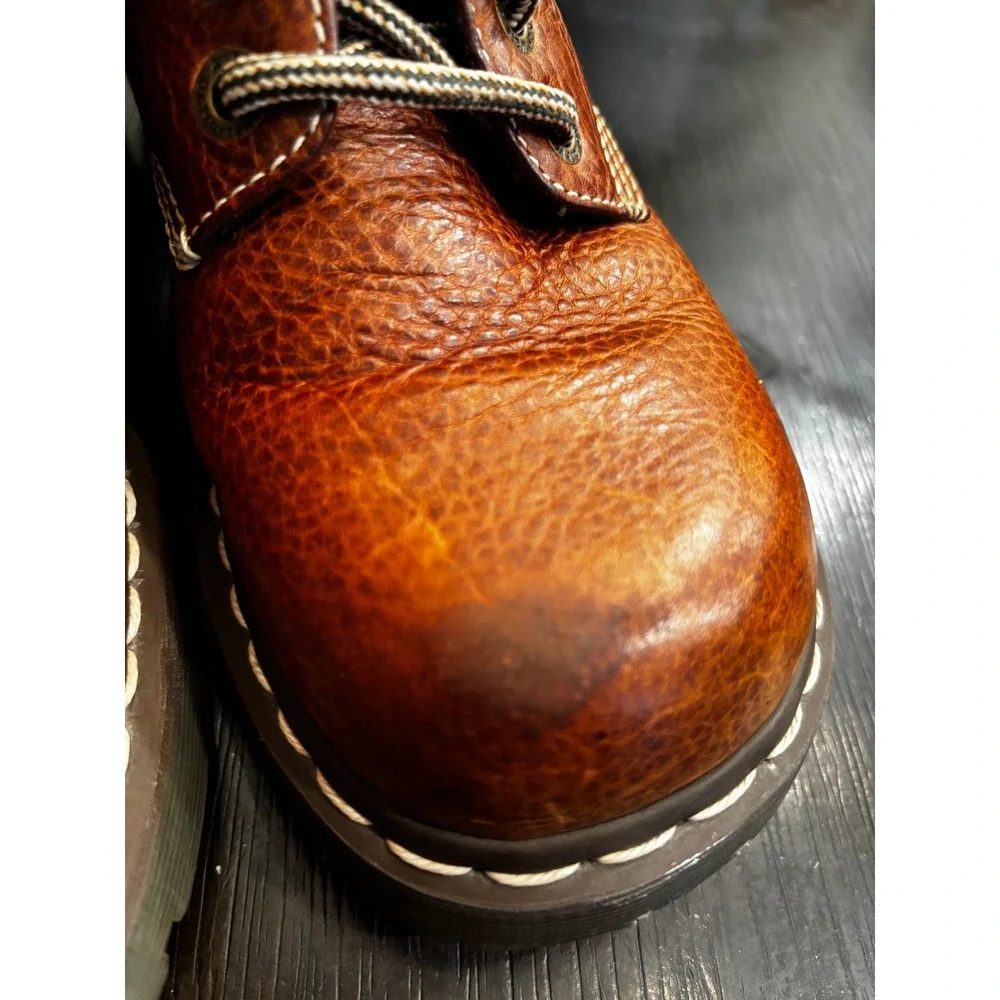 Dr. Martens 2B98 Brown Pebbled Leather Chunky Platform Oxfords Mens 9 Womens 10